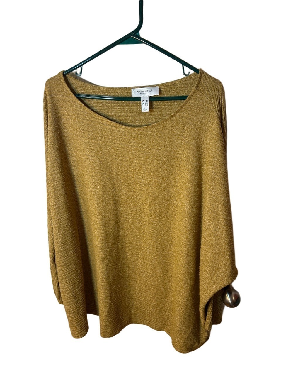 Addition Elle Pennington’s Mustard Lightweight Knit Pullover Dolman Sleeve sz 4X